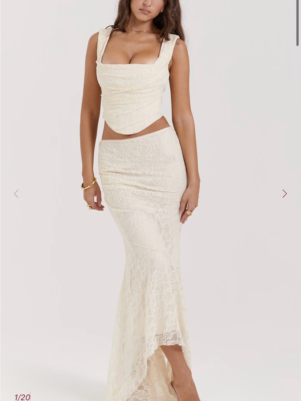 House of CB Blush Lace Skirt